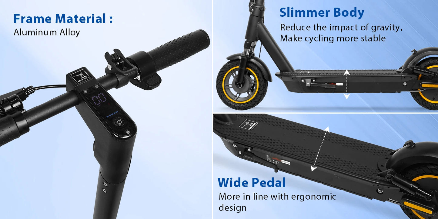 AOVOPRO Upgrate Smart App E-Scooter - Kapazität 7.8/10.5Ah, Leistung 350W/500W, Reichweite 25-45 KM