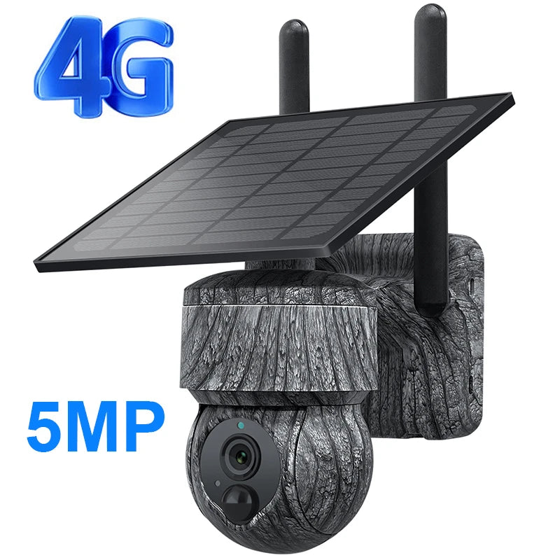 Cameră de vânătoare Elifetter 5MP solară 4G PTZ - 32GB 12W 90 grade