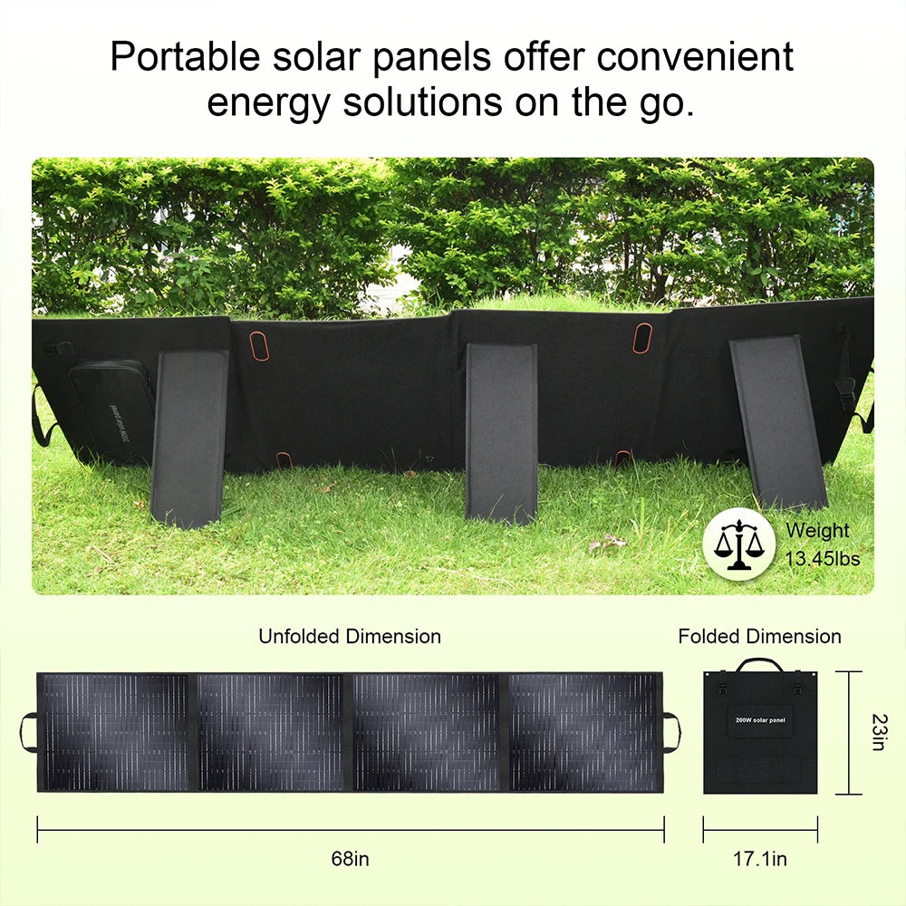 SOLARPLAY Foldable and Portable Solar Panel 400W (2*200w) Solar Battery Charger Outdoor Emergency Backup Power For Powerstation