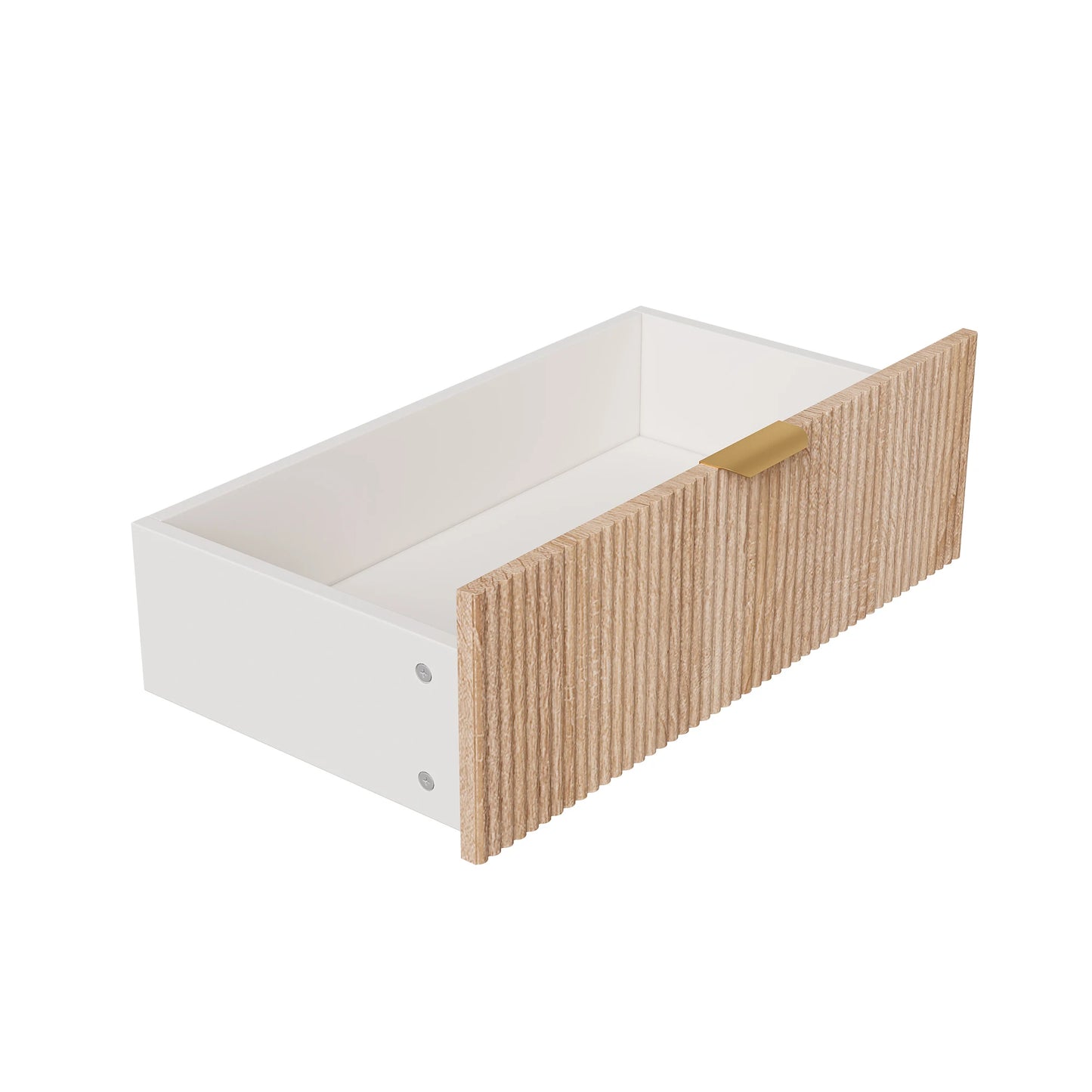 Anajqaqia Nachttisch Massivholz 5 Schubladen Goldene Beine