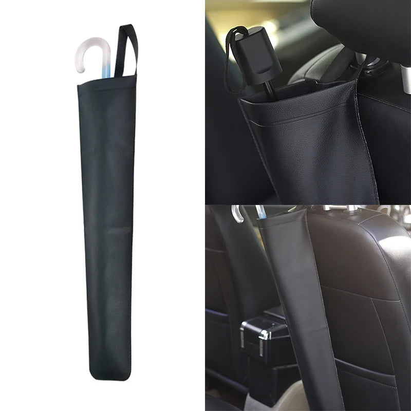 STONEGO Geantă de depozitare pentru umbrelă auto, din piele sintetică, impermeabilă, pentru spătarul scaunului auto, accesorii de curățare auto, economisește spațiu