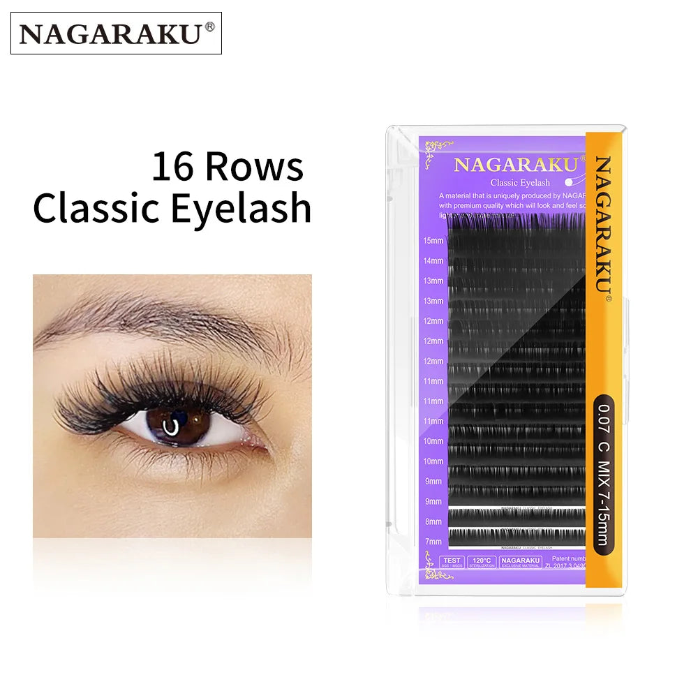 NAGARAKU Premium Faux Mink Individual Eyelash Extension Supplies Lashes Natural Soft Mink Eyelash Makeup Classical Eyelashes