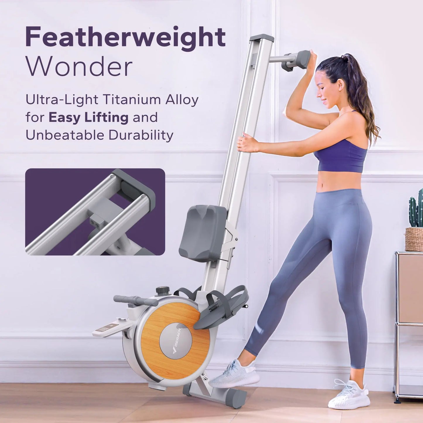 MERACH Rowing Machine Magnetic Rower Machine for Home 16 Levels Quiet Resistance Dual Slide Rail Max 350lb Weight Capacity R02