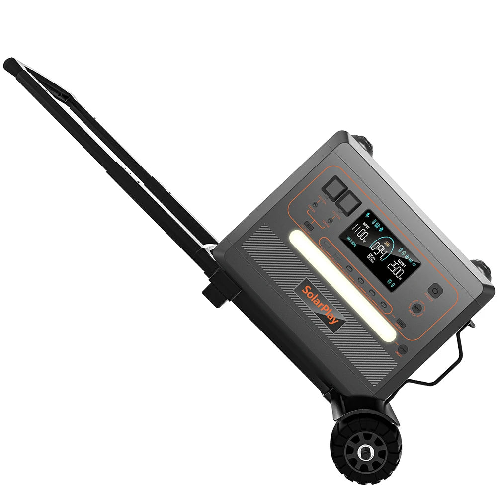 Powerstation 2025 - Q2402M Generator solar LiFePO4 2500W - Generator de curent de urgență cu undă sinusoidală pură, tip cărucior, cu 12 ieșiri