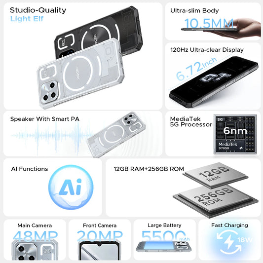 DOOGEE Blade GT Robustes 5G - 5500 mAh 18W 6.72 Zoll