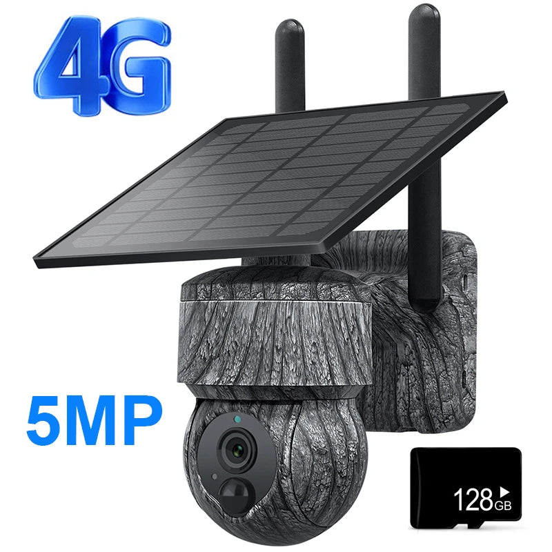 Cameră de vânătoare Elifetter 5MP solară 4G PTZ - 32GB 12W 90 grade