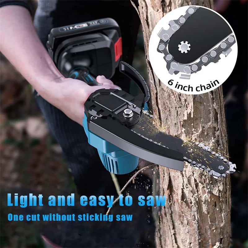 21V 6-Zoll-Mini-Kettensäge - Leistungsstarkes, Akkubetriebenes, Handheld, Portables, Kleines Elektrosäge mit 7500mAh-Batterie für Gartenschneiden