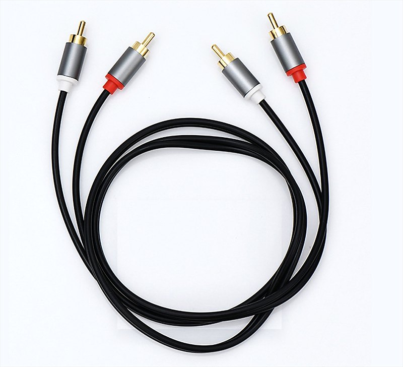 DREIKS Premium Cinch Kabel Audio - 2x RCA, Vergoldete Stecker, Nylon-Ummantelung