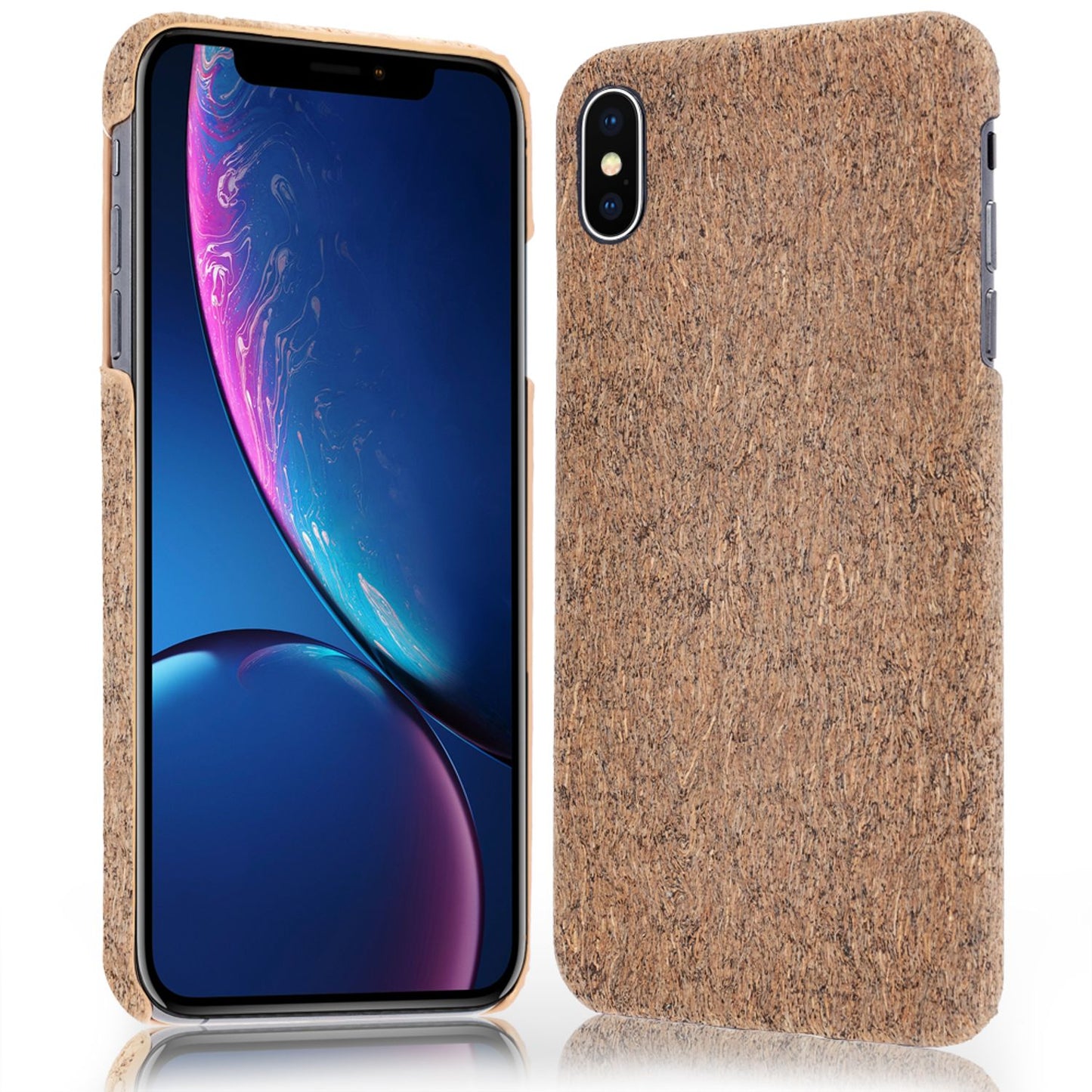 Husă de plută NALIA pentru iPhone XS Max, aspect de lemn natural