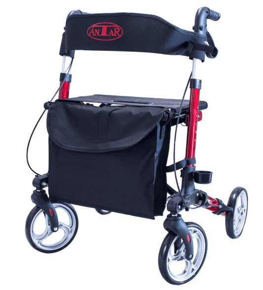 Rollator de călătorie ușor Antar AT51006 - Rollator pliabil din aluminiu pentru seniori | Ideal pentru călătorii