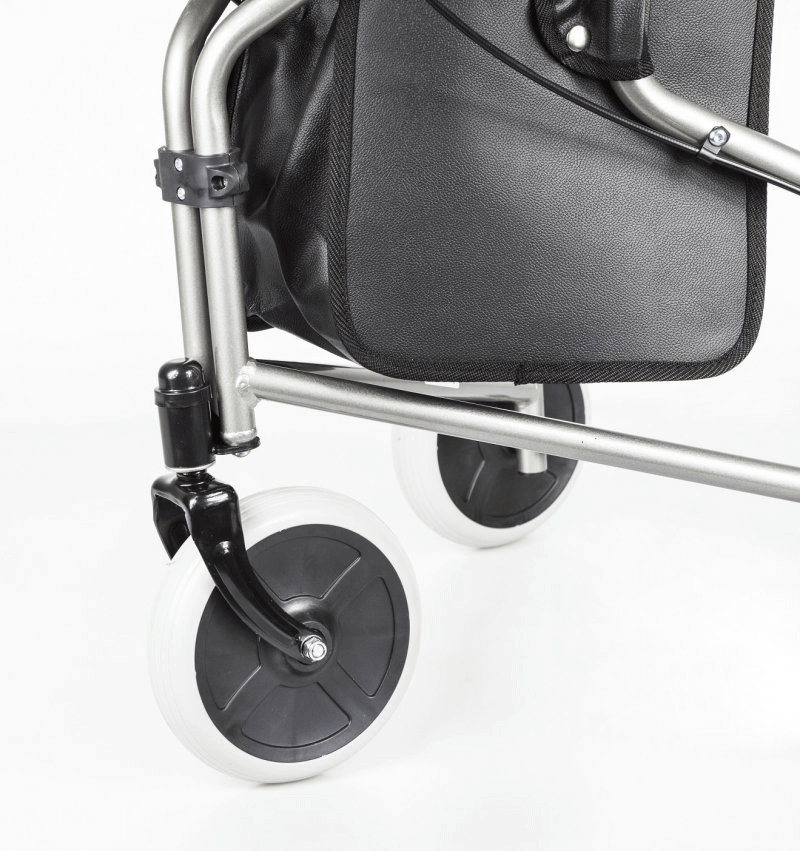 Rollator cu trei roți AT51029 – Aluminiu, reglabil, stabil până la 120 kg