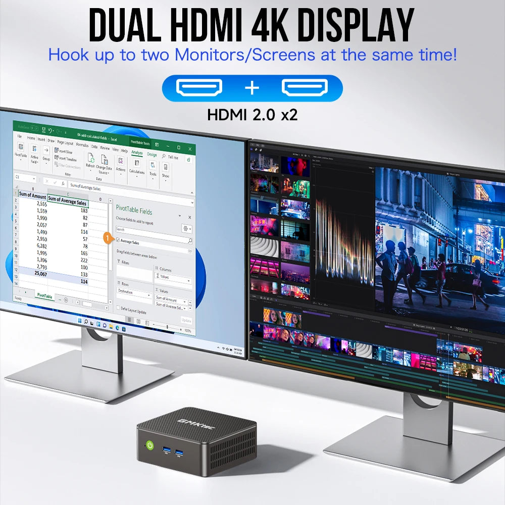 GMKtec G3 AL Mini-PC - 8 GB RAM, 256 GB ROM, 1,9 GHz CPU