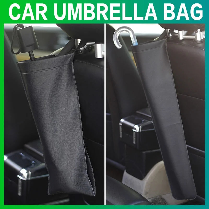 STONEGO Geantă de depozitare pentru umbrelă auto, din piele sintetică, impermeabilă, pentru spătarul scaunului auto, accesorii de curățare auto, economisește spațiu