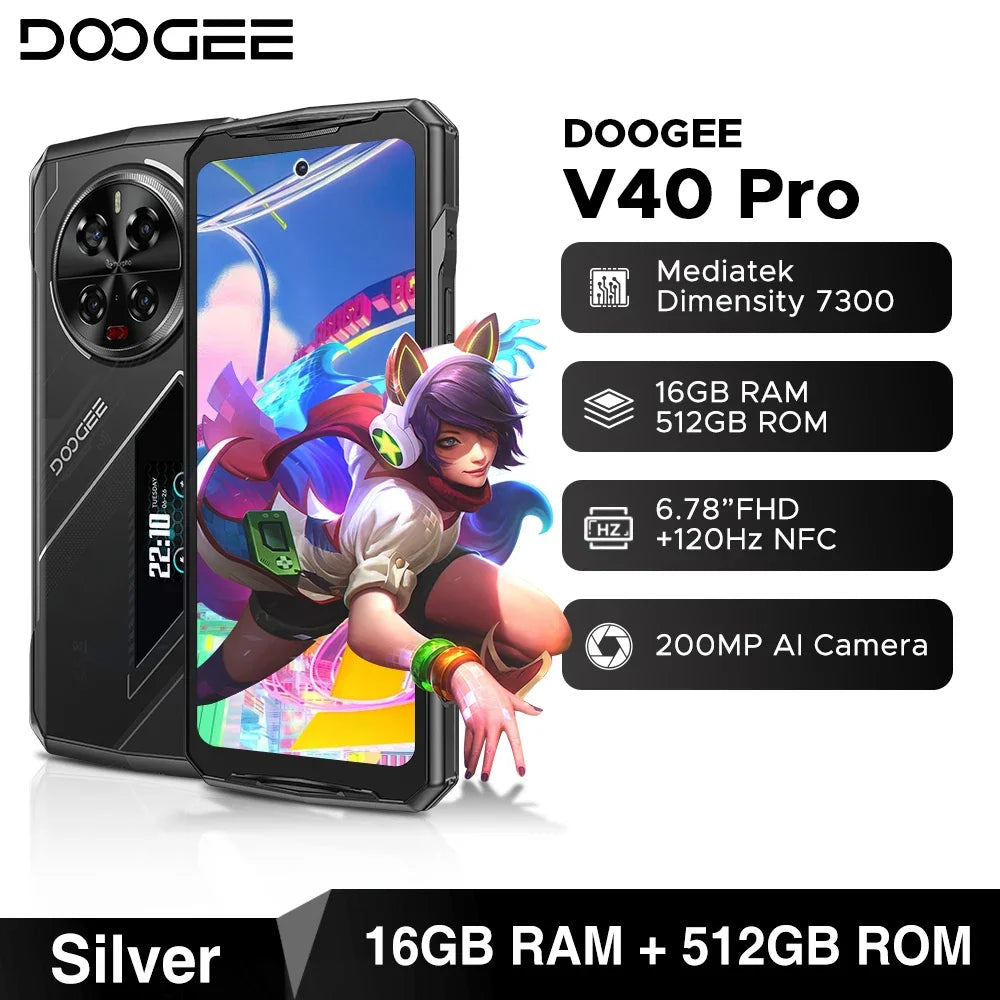 DOOGEE V40 Pro Robustes Gaming Smartphone - 8600 mAh 33W 6,78 Zoll