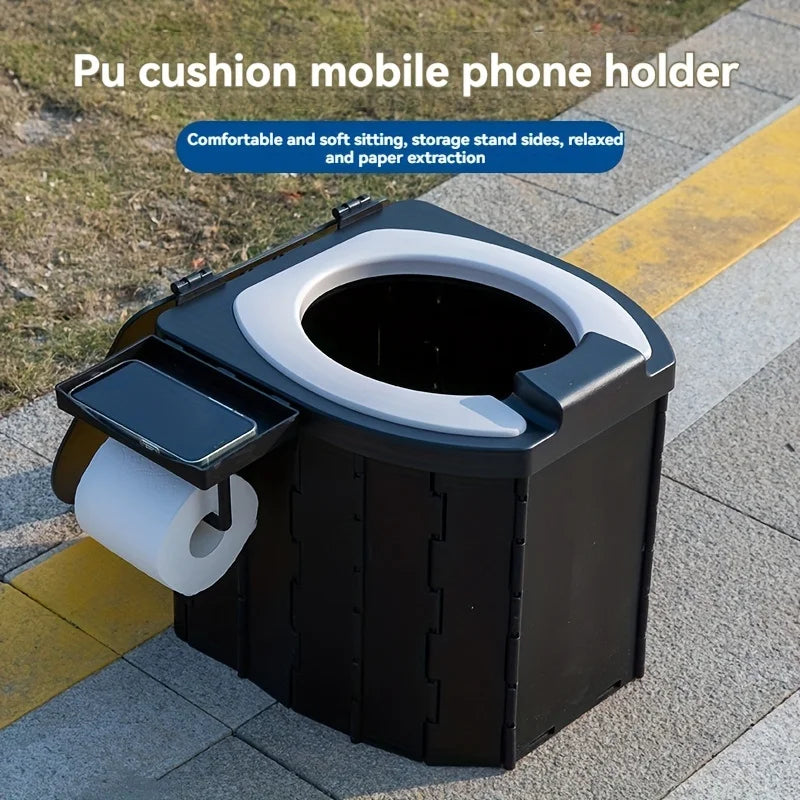 Camping-Toilette 2025: Folding Toilet Outdoor Closestool Portable Collapsible - AntiOdor Storage Box Car Toilet Adult SelfDriving Travel Emergency Collection