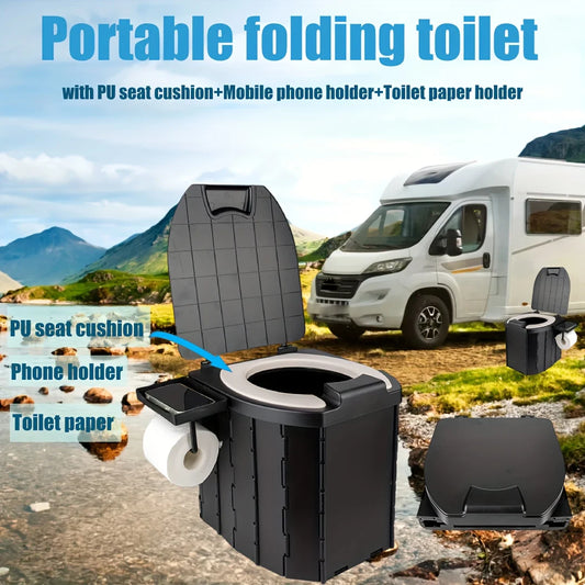 Camping-Toilette 2025: Folding Toilet Outdoor Closestool Portable Collapsible - AntiOdor Storage Box Car Toilet Adult SelfDriving Travel Emergency Collection
