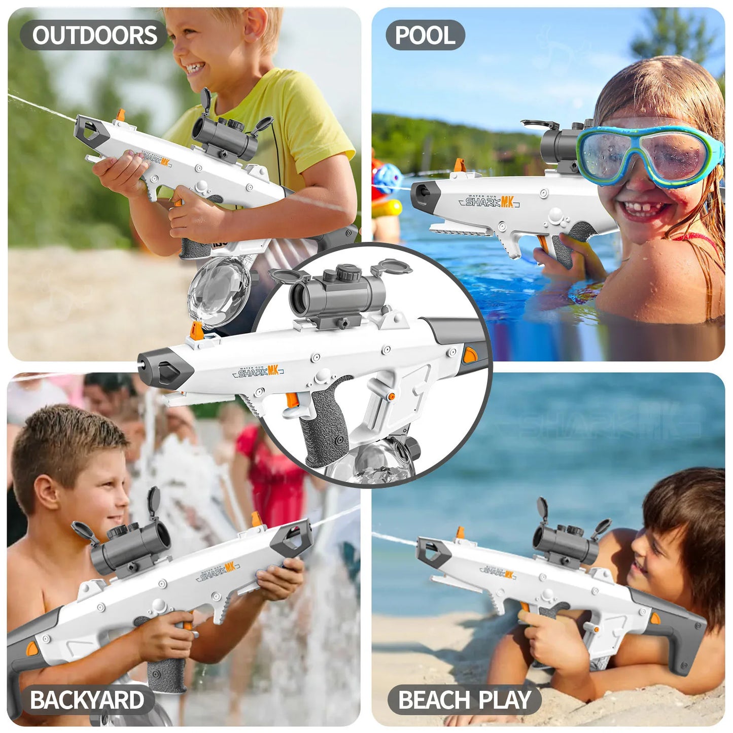 Wasserpistole 2025: Betuyoo Family Electric Water Gun 450ml 8-10m Range - 30Min Spray Fast Reload USB Charging Outdoor Summer Activity Collection