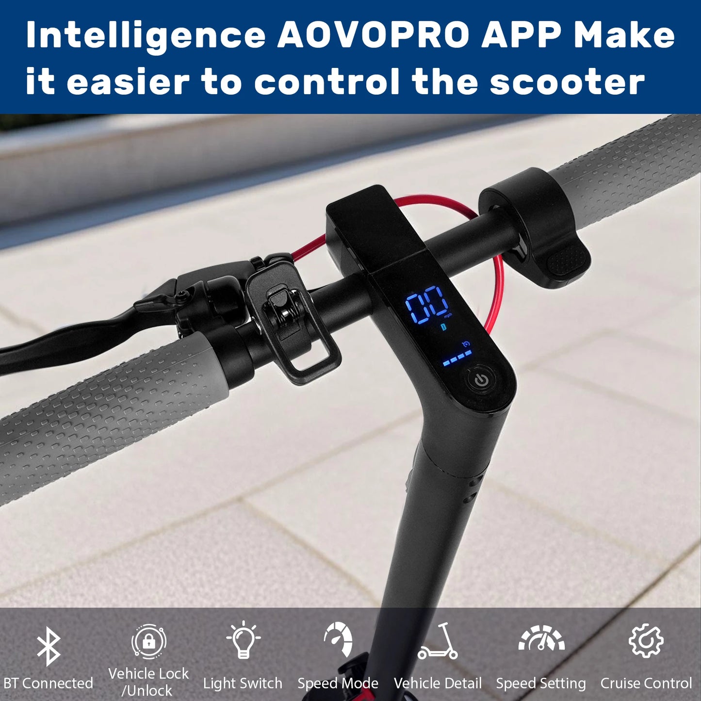 AOVOPRO Upgrate Smart App E-Scooter - Kapazität 7.8/10.5Ah, Leistung 350W/500W, Reichweite 25-45 KM