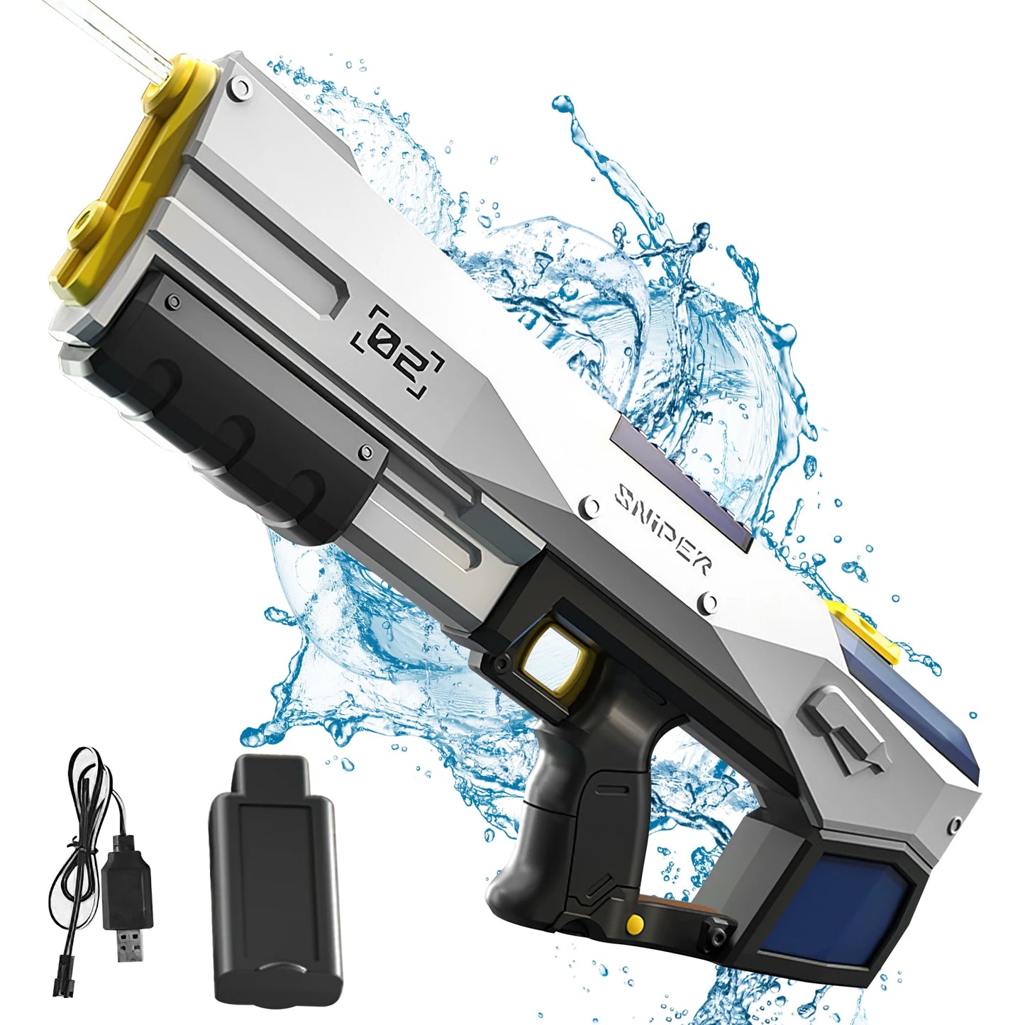 Wasserpistole 2025: Betuyoo Family Electric Water Gun 450ml 8-10m Range - 30Min Spray Fast Reload USB Charging Outdoor Summer Activity Collection