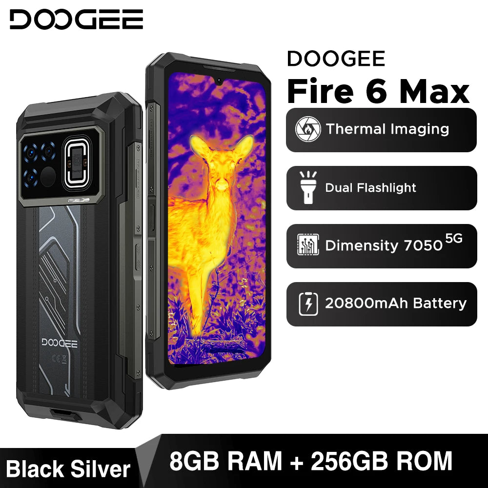 DOOGEE Fire 6 Max Robustes 5G - 20800 mAh, 33W, 6.72 Zoll