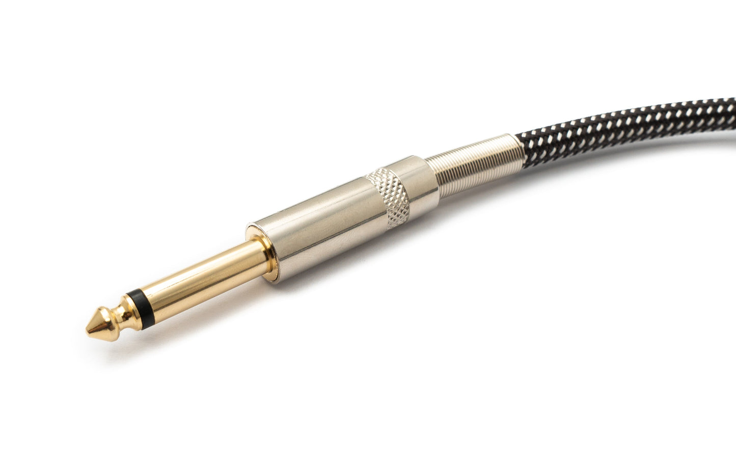 SYSTEM-S Audio Kabel 100 cm 6.35 mm Klinke Stecker zu Stecker Nylon geflochten Knickschutz AUX