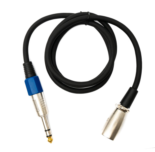 SYSTEM-S Audio Kabel 100 cm 6.35 mm Klinke Stecker zu XLR Stecker in Schwarz