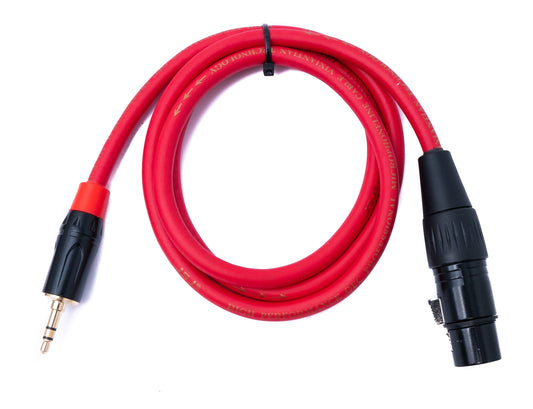 SYSTEM-S Audio Kabel 100 cm 3.5 mm Klinke Stecker zu XLR Buchse in Rot