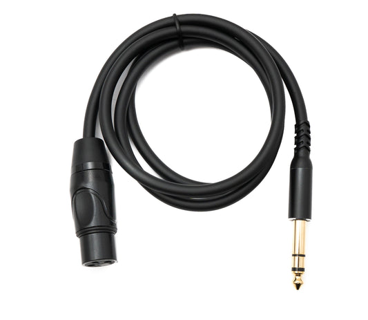 SYSTEM-S Audio Kabel 100 cm 6.35 mm Klinke Stecker zu XLR 3 Pin Buchse in Schwarz