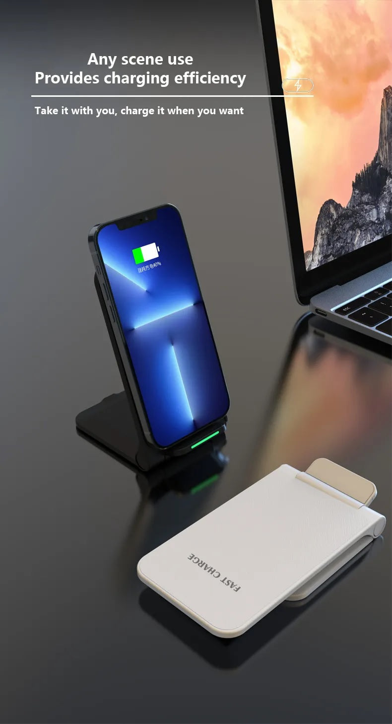 15W Wireless Charger Ständer Qi Klappbar Induktive Ladegerät Ladestation