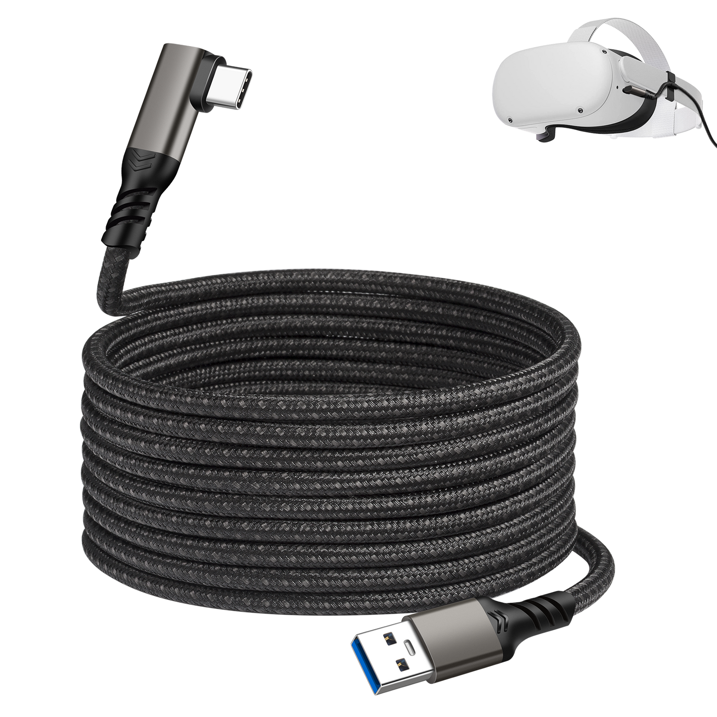 90 Grad Typ-C Ladekabel Winkel USB-A USB-C Kabel abgewinkelt 3A Nylon USB 3.2