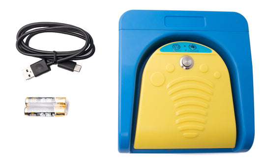 Bluetooth Fußpedal Fusschalter kabellos mit extra Taste USB Typ C für PC Hotkeys Blau Gelb