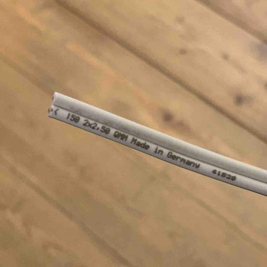 Lautsprecherkabel Weiß 2×2,5mm² / Meterware