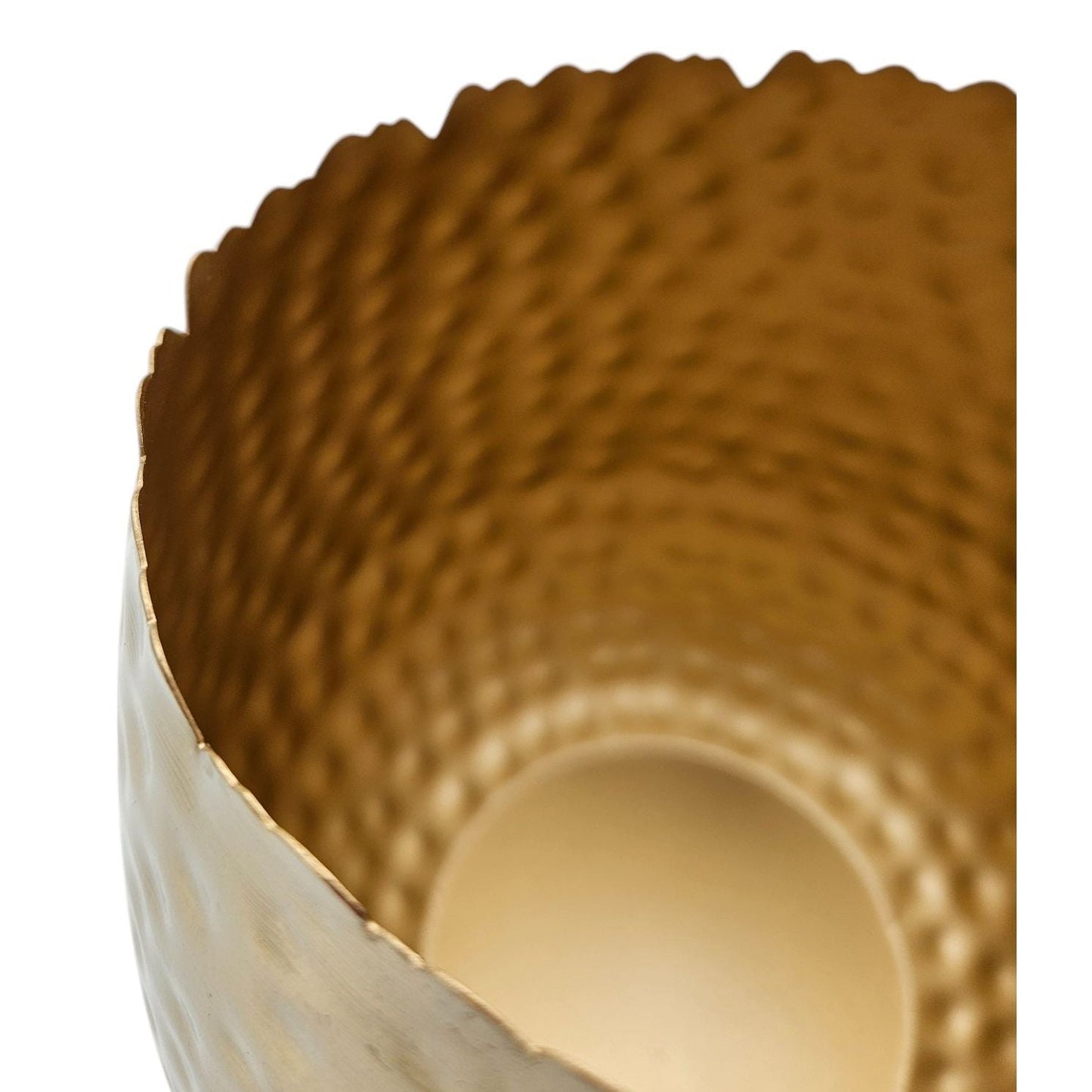 Blumentopf Hammerschlag Gold - Größe 18x18 cm Metall