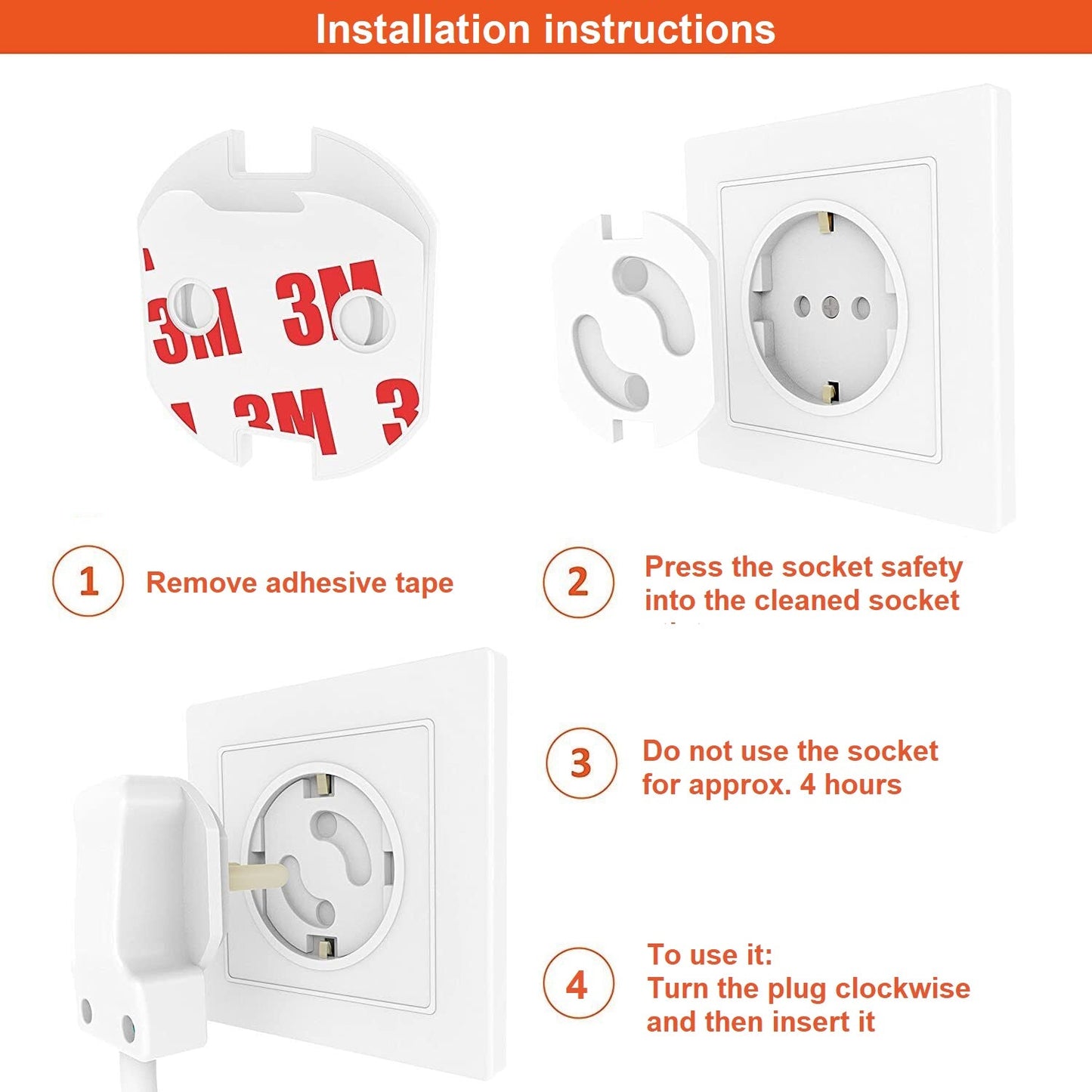 Protecții pentru prize pentru copii, 40 de piese, protecție pentru bebeluși, mecanism rotativ pentru ștecher