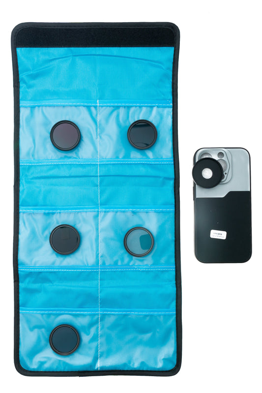 SYSTEM-S ND Filter Set 37 mm Neutraldichte mit Gewinde Hülle und Tasche für iPhone 15 Pro