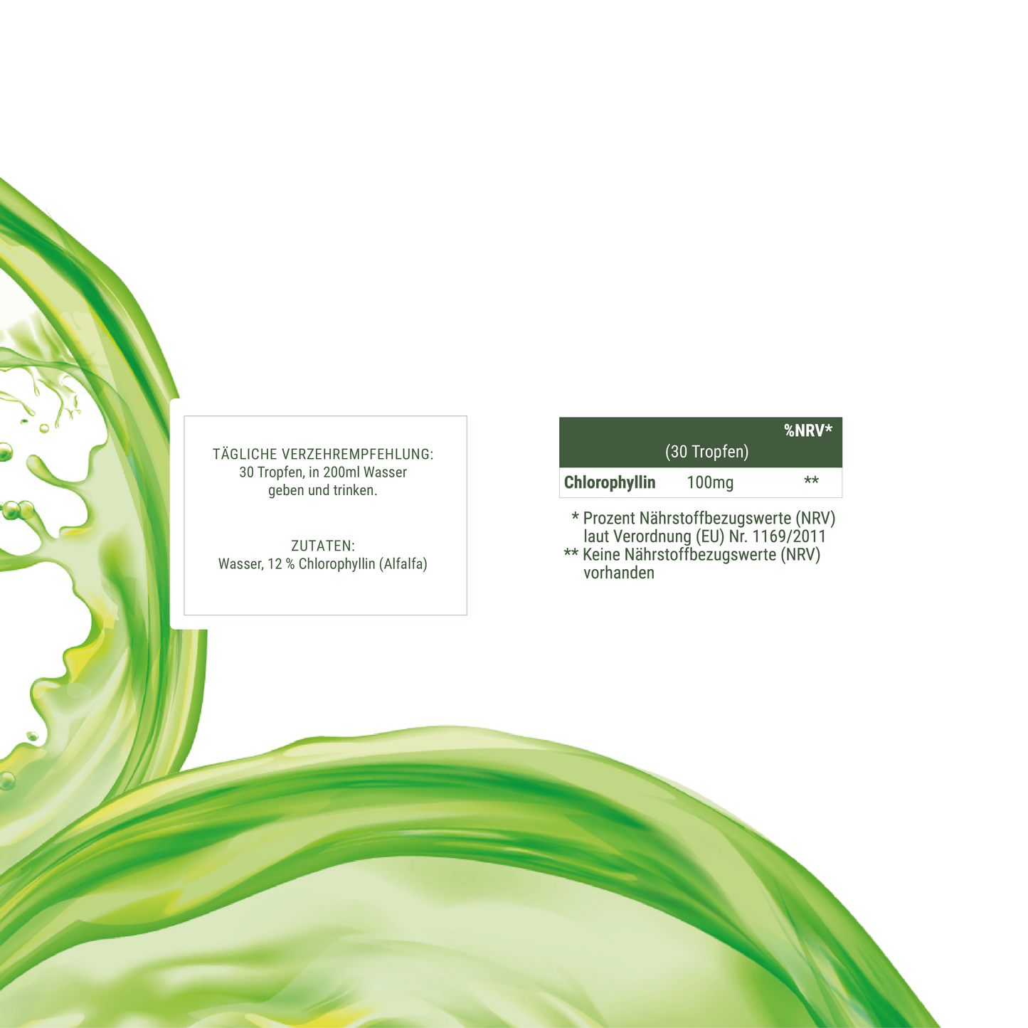 Picături de clorofilă din lucernă