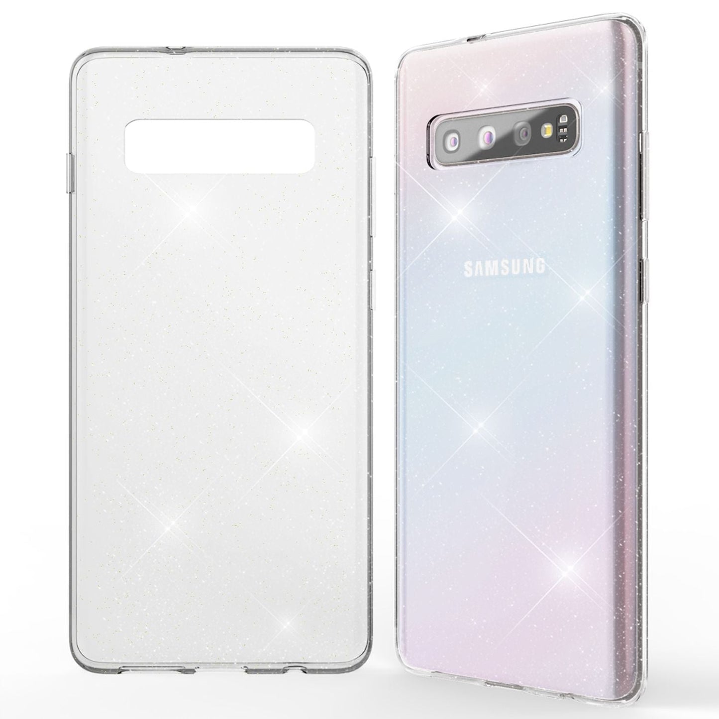 NALIA Glitter Hülle kompatibel mit Samsung Galaxy S10, Glitzer Case Handyhülle