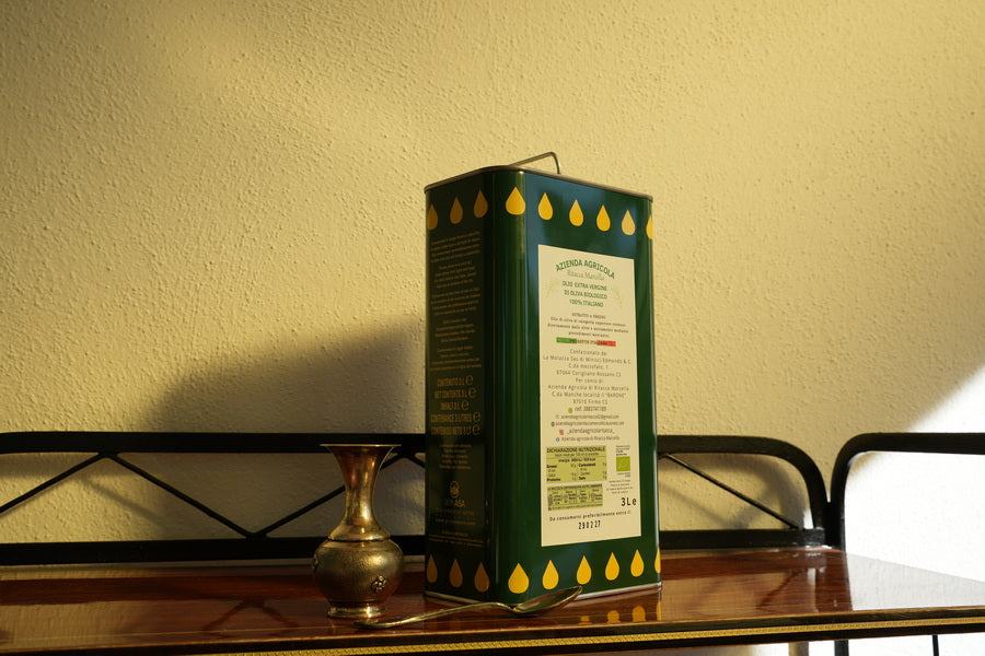 Ulei de măsline extravirgin Ritacca organic - Capacitate 1 L, Presat la rece, Dimensiuni 9x9 cm