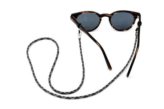 Brillenband 3,8mm Grau Silber Glitter