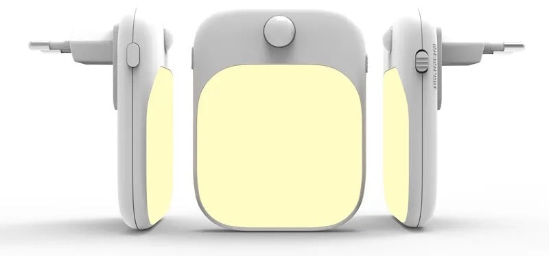 Lampă de noapte DREIKS cu senzor de mișcare, alb cald - pachet de 2, design compact de 0,5 W