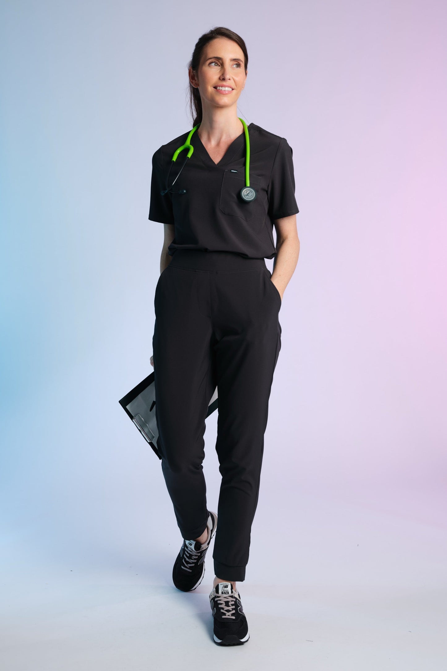 Active Scrub Top "Serena" – Black