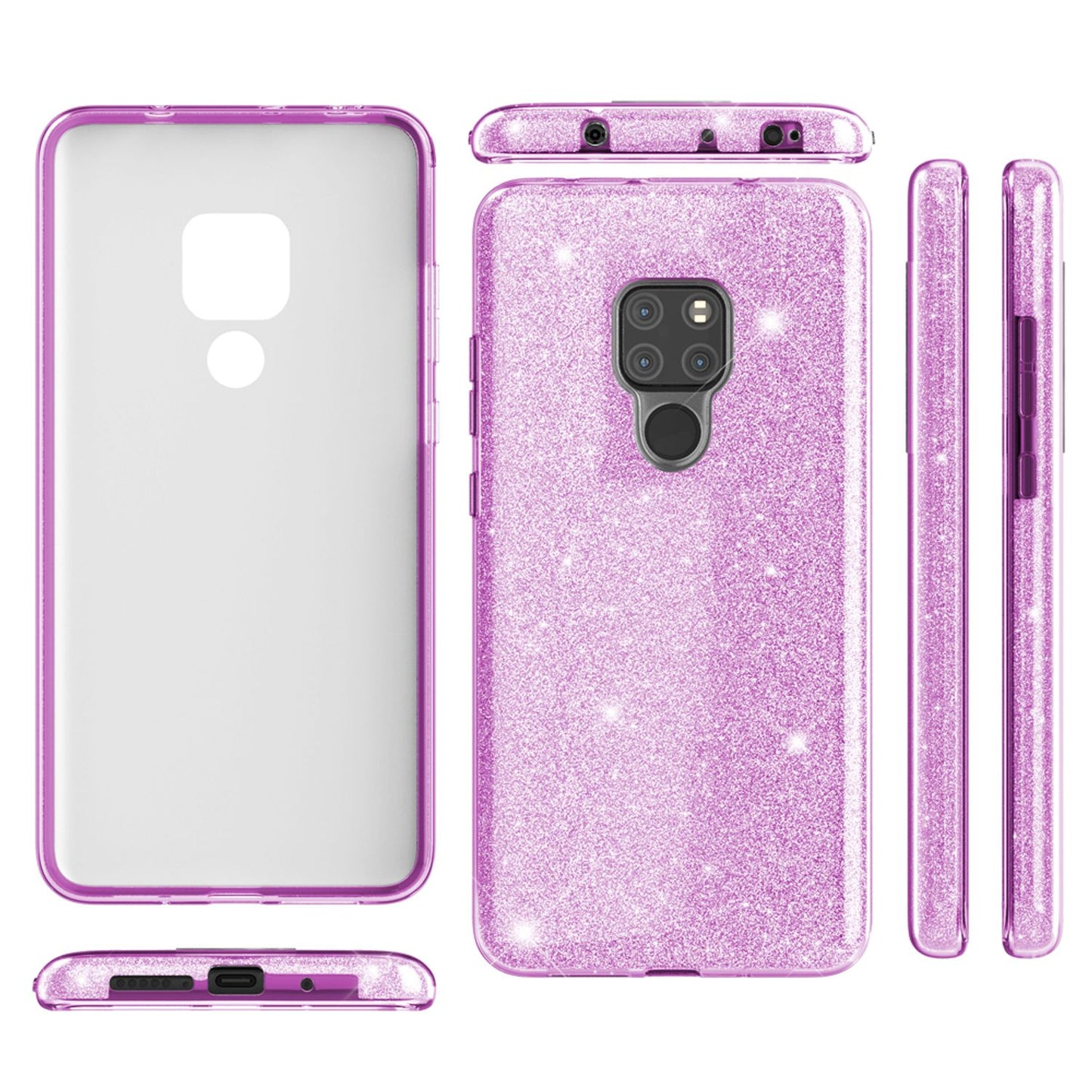 NALIA Handyhülle für Huawei Mate20, Glitzer Slim Silikon Case Cover Schutzhülle