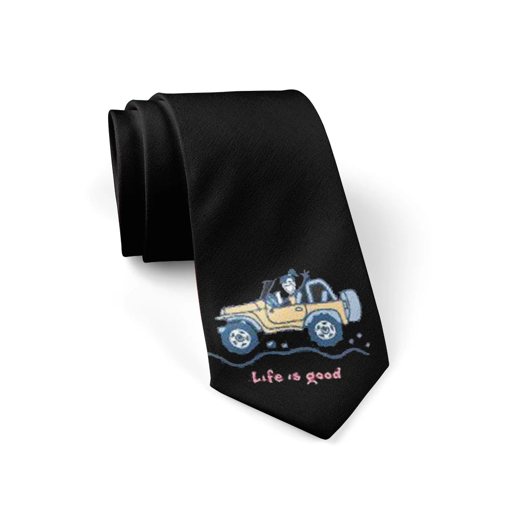 Men's Fashion Plaid Ties 8cm Black Creative Novelty Necktie 3D Printed Tie For Men Funny Party Wedding Accessories