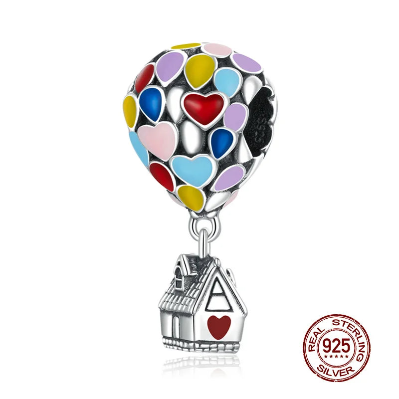 WOSTU 925 Sterling Silber Anhänger 2025: Frauen Junge Mädchen Haustier Kamera Biene AAA Cubic Zirkonia - Kaffee Marienkäfer Perlen DIY Original Armband 1.9g