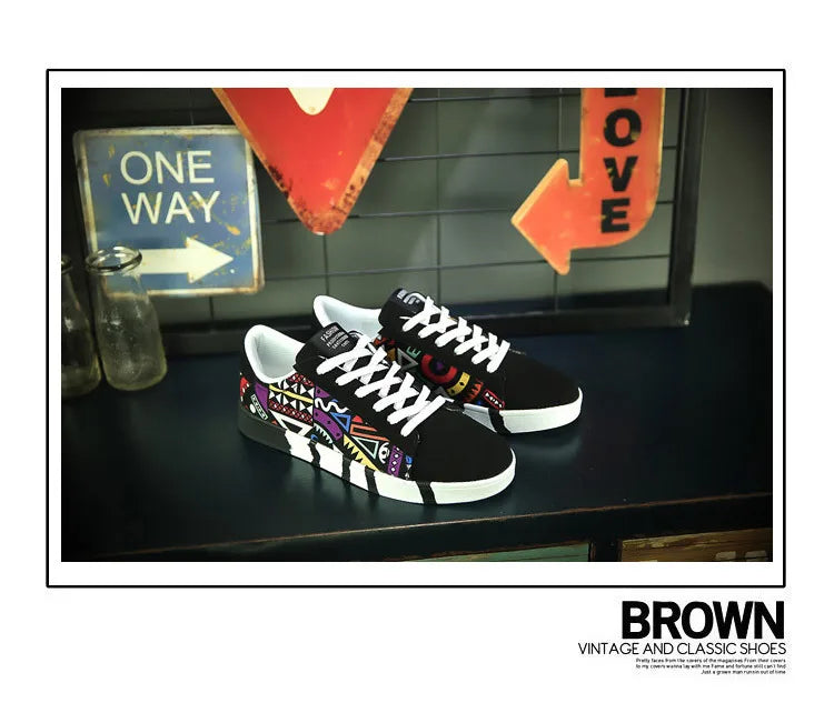 Men Sneakers Casual Shoes Men Lovers Printing Fashion Flat Tenis Masculino Vulcanized Shoes Zapatos De Hombre