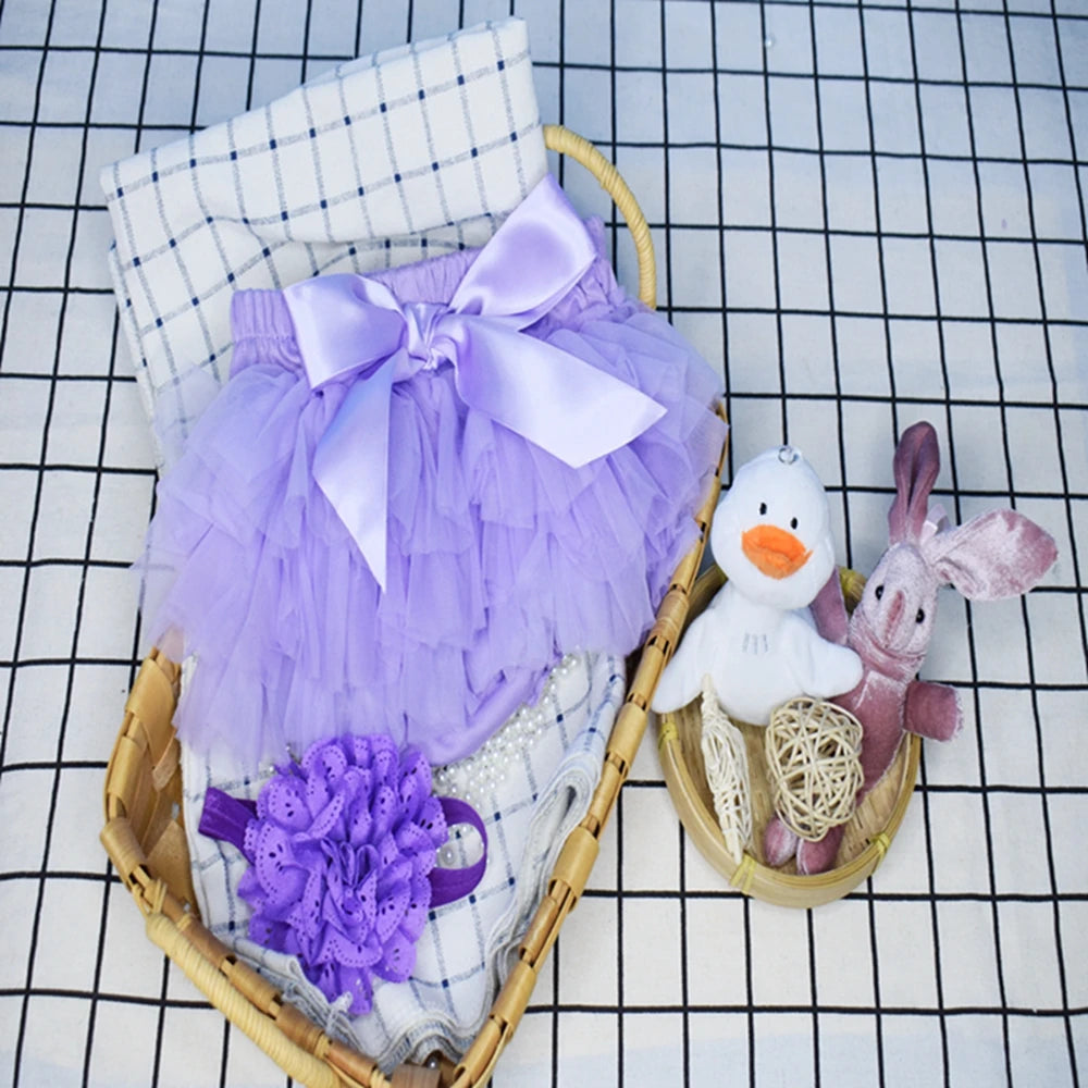 Baby-Tutu-Set 2025: Tulle-Bloomers Regenbogen-Rock - Newborn Fashion Collection