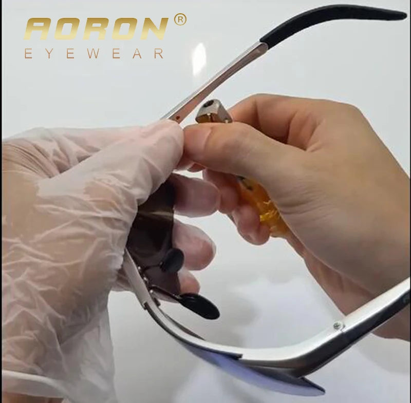 AORON Fahr-Polarisierte Sonnenbrille Herren Aluminium Magnesium Rahmen Sport Sonnenbrille Fahrer Retro Brille UV400 Anti-Blend