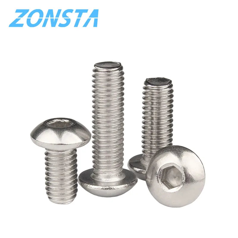 ISO7380 M2 M2.5 M3 M4 M5 M6 Round Black 10.9 Grade Hex Screws Hexagon Screw Cap Socket Button Head  Allen Furniture Bolt