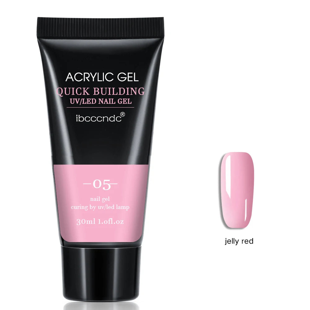 Gel de unghii 2025: 30ml acrilic dur, transparent - Colecție UV LED