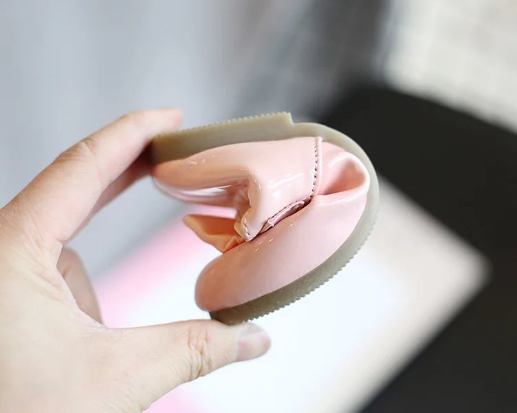 Baby Prinzessin Mädchen Schuhe 2025 - Frühling Herbst Süße Schleife Lackleder - Tanzschuhe Erste Laufschuhe Kinder